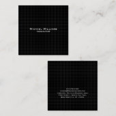 Minimale zwarte moderne tapecheques vierkante visitekaartje (Voorkant / Achterkant)