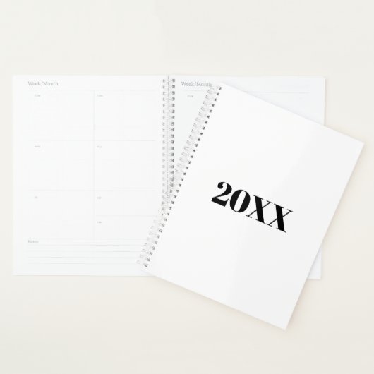 Minimale zwarte moderne typografie planner (Display)