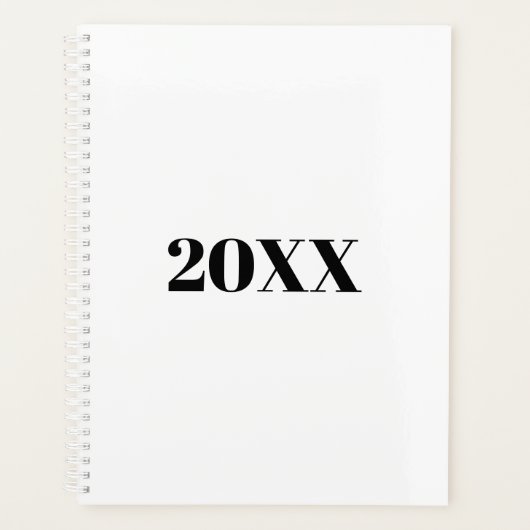 Minimale zwarte moderne typografie planner (Voorkant)