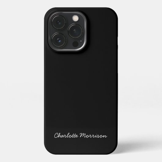Minimale zwarte monogram van het douanemanuscript  iPhone hoesje (Achterkant)