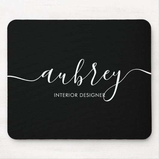 Minimale zwarte Muismat voor Script Calligraphy (Voorkant)