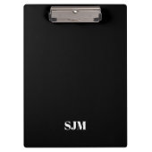 Minimale zwarte naam van initialen op aangepast mo klembord (Voorkant)