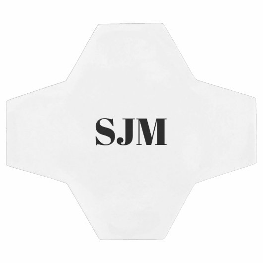 Minimale zwarte naam van initialen op aangepast mo voetbal (Enkel)