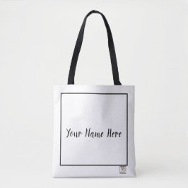 Minimale zwarte naam Winkelen of dwars-lijfstijl Tote Bag
