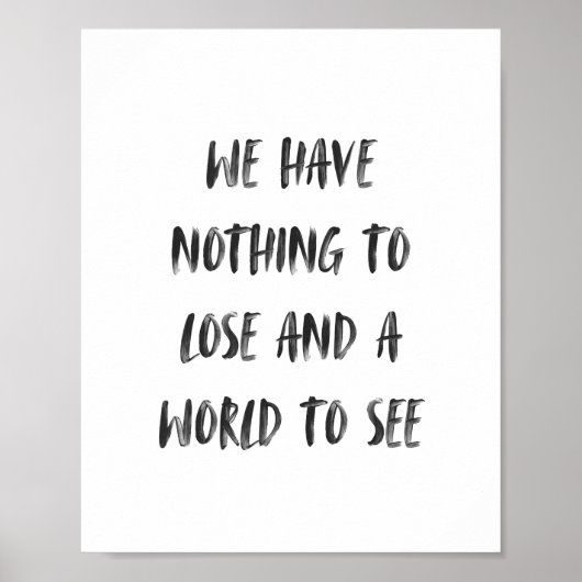 Minimale zwarte penseel voor motivatie reisofferte poster (Voorkant)