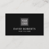 Minimale zwarte platte professional voeg uw Logo t Visitekaartje (Voorkant)