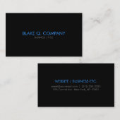 Minimale zwarte Professional-Visitekaartje Visitekaartje (Voorkant / Achterkant)