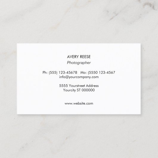 Minimale zwarte professionele moderne rechthoek visitekaartje (Achterkant)