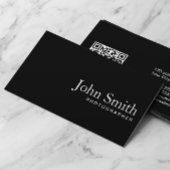 Minimale zwarte QR-code fotograaf Visitekaartje