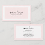 Minimale zwarte rand Elegant Blush Pink White Bord Visitekaartje (Voorkant / Achterkant)