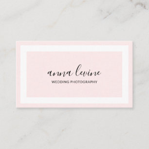 Minimale zwarte rand Elegant Blush Pink White Bord Visitekaartje