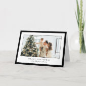 Minimale zwarte rand foto Elegant Kerstmis Feestdagen Kaart (Voorkant)