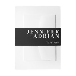 Minimale zwarte ringband uitnodigingen wikkel