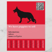 Minimale zwarte rode herder hond gepersonaliseerd flyer (Voorkant)