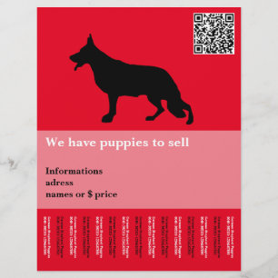 Minimale zwarte rode herdershond gepersonaliseerd flyer