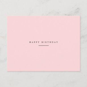 Minimale zwarte roze briefkaart