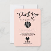Minimale zwarte roze Logo - Hartelijk dank Bedankkaart (Voorkant)