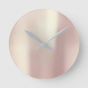 Minimale zwarte roze roze gouden zwarte zijde meta ronde klok