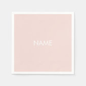 Minimale zwarte roze witte aangepaste naam monogra servet (Voorkant)