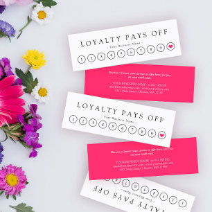 Minimale zwarte roze witte gelaatsuitdrukkaart klantenkaartje