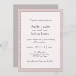 Minimale zwarte roze witte strepen bruiloft kaart