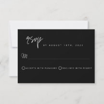 Minimale zwarte RSVP-kaart