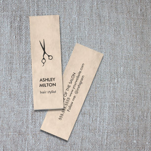 Minimale zwarte schaar voor elegante textuur mini visitekaartje