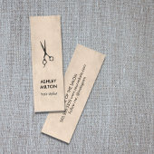 Minimale zwarte schaar voor elegante textuur mini visitekaartje