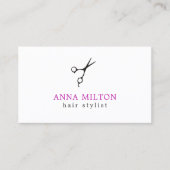 Minimale zwarte schaar voor Paarse haarstaart Visitekaartje (Voorkant)