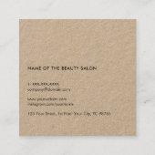 Minimale zwarte-schaarser Kraft Hair Stylist Vierkante Visitekaartje (Achterkant)