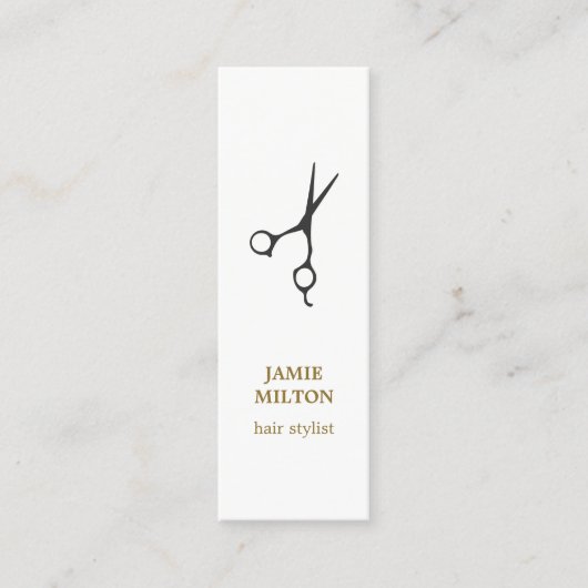 Minimale zwarte schaarser met Elegant Mini Visitekaartje (Voorkant)