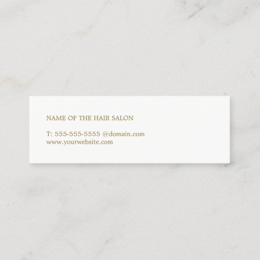 Minimale zwarte schaarser met Elegant Mini Visitekaartje (Achterkant)