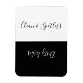 Minimale zwarte, schone, vuile vaatwasmachine magneet (Verticaal)