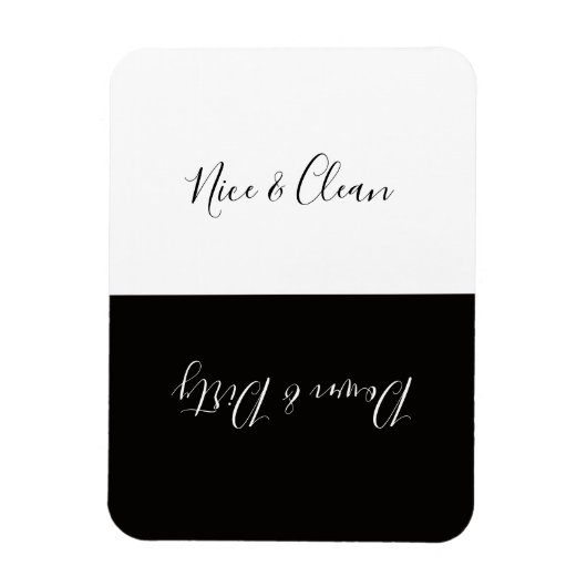 Minimale zwarte, schone, vuile vaatwasmachine magneet (Verticaal)