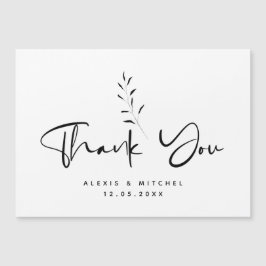 Minimale Zwarte Script Botanische Bedankkaart