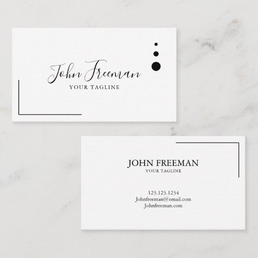 Minimale zwarte Script Notional Loan Signing Agent Visitekaartje (Voorkant / Achterkant)