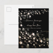 Minimale zwarte sterren voor elegant en nieuwe jar feestdagenkaart (Voorkant / Achterkant)