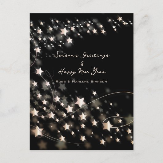 Minimale zwarte sterren voor elegant en nieuwe jar feestdagenkaart (Voorkant)