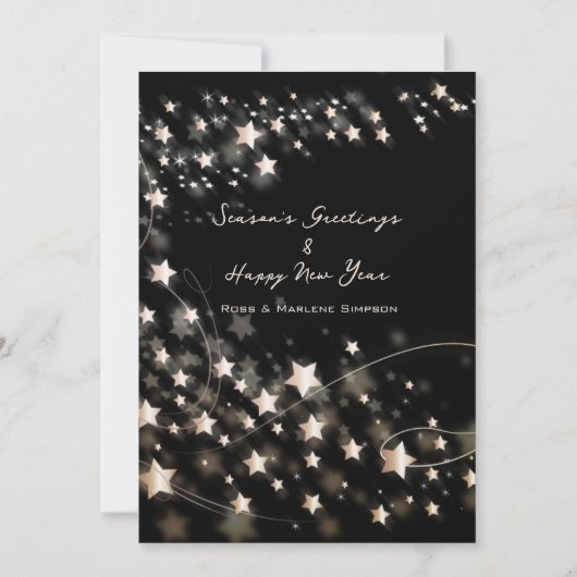 Minimale zwarte sterren voor elegant en nieuwe jar feestdagenkaart (Voorkant)