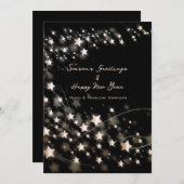 Minimale zwarte sterren voor elegant en nieuwe jar feestdagenkaart (Voorkant / Achterkant)