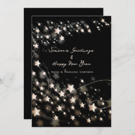 Minimale zwarte sterren voor elegant en nieuwe jar feestdagenkaart
