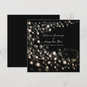 Minimale zwarte sterren voor elegant en nieuwe jar feestdagenkaart (Voorkant / Achterkant)