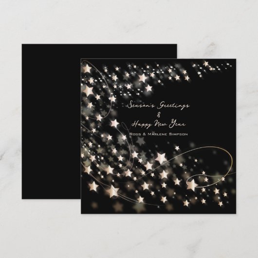 Minimale zwarte sterren voor elegant en nieuwe jar feestdagenkaart (Voorkant / Achterkant)