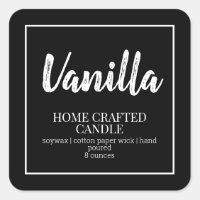 Minimale zwarte Sticker met kaarslabel