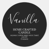 Minimale zwarte Sticker met kaarslabel (Voorkant)