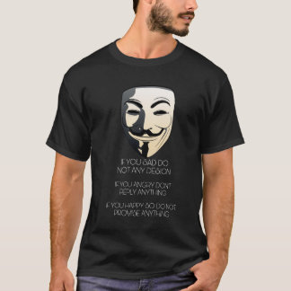Minimale zwarte t-shirt met anoniem masker 