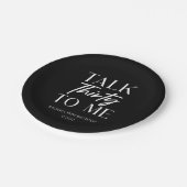 Minimale zwarte talk 30e verjaardag papieren bordje (Gekanteld)