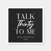 Minimale zwarte talk 30e verjaardag servet (Voorkant)
