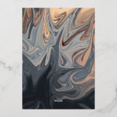 Minimale zwarte terracotta Abstracte wandelaargoud Folie Uitnodiging (Achterkant)