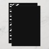 Minimale zwarte trouwuitnodigingskaart kaart (Voorkant / Achterkant)